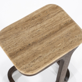 96151 | Bijzettafel Tyler 40x30x55 - bruin/beige | Eleonora