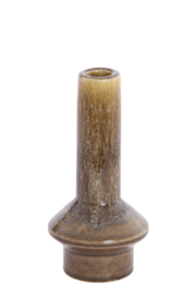 6079560 | Kandelaar Ø10x20,5 cm BURANO - okergeel/olijfgroen | Light & Living