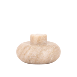 736456 | Arisha marble canldeholder low L - beige | PTMD - Medio in oktober!