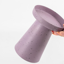 HB7603 | Metalen kaarsenstandaard laag - lila dots | HomeBound by KY