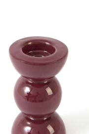 6086179 | Kandelaar Ø7,5x14 cm NYONS - burgundy | Light & Living - Eind oktober verwacht!