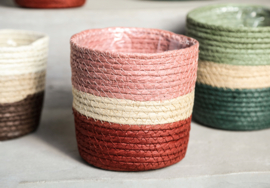 720649 | Tyro paper rope pots set/3 - multi green | PTMD 