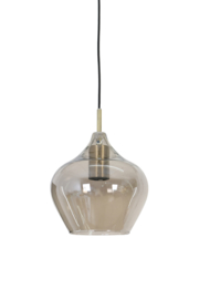 2937427 | Hanglamp Ø20x21,5 cm RAKEL antiek brons+smoke | Light & Living