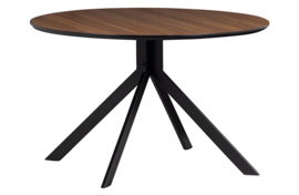 373792-C | Bruno eettafel rond mdf walnoot - Ø120cm | WOOOD Exclusive