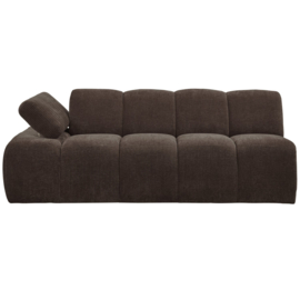 377456/7-B | Mojo 2-zits element met arm (links of rechts) - ribstof bruin | WOOOD