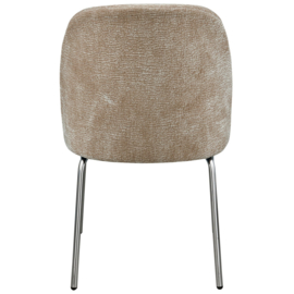 800816-SAC | Vogue eetkamerstoel - 3D Chenille sand/chrome | BePureHome