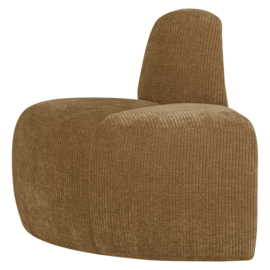 377901- H | Mojo eetbank hoek rond rugleuning - rib honinggeel | WOOOD