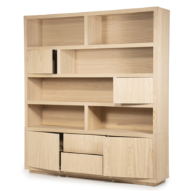 96289 | Kabinet Helsinki 200x220cm 2-delig 4-drs. 2 laden - naturel | Eleonora