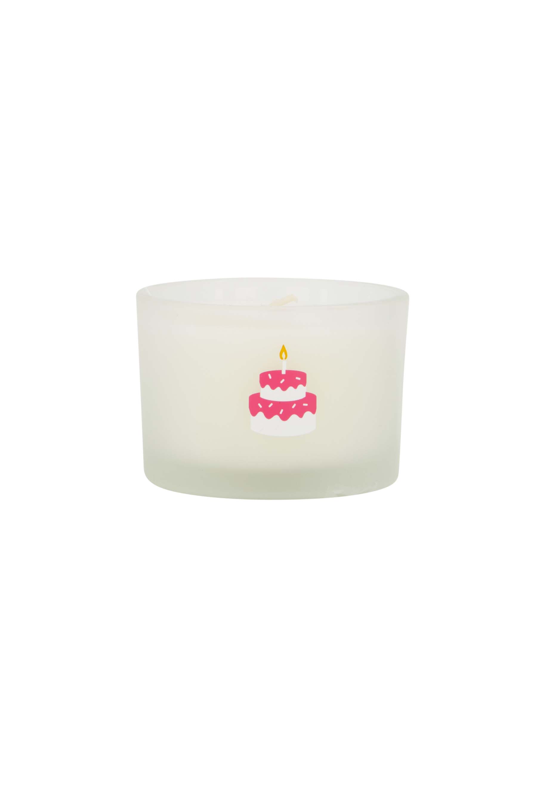 Geurkaarsje in glas taart - wit/roze | Zusss 