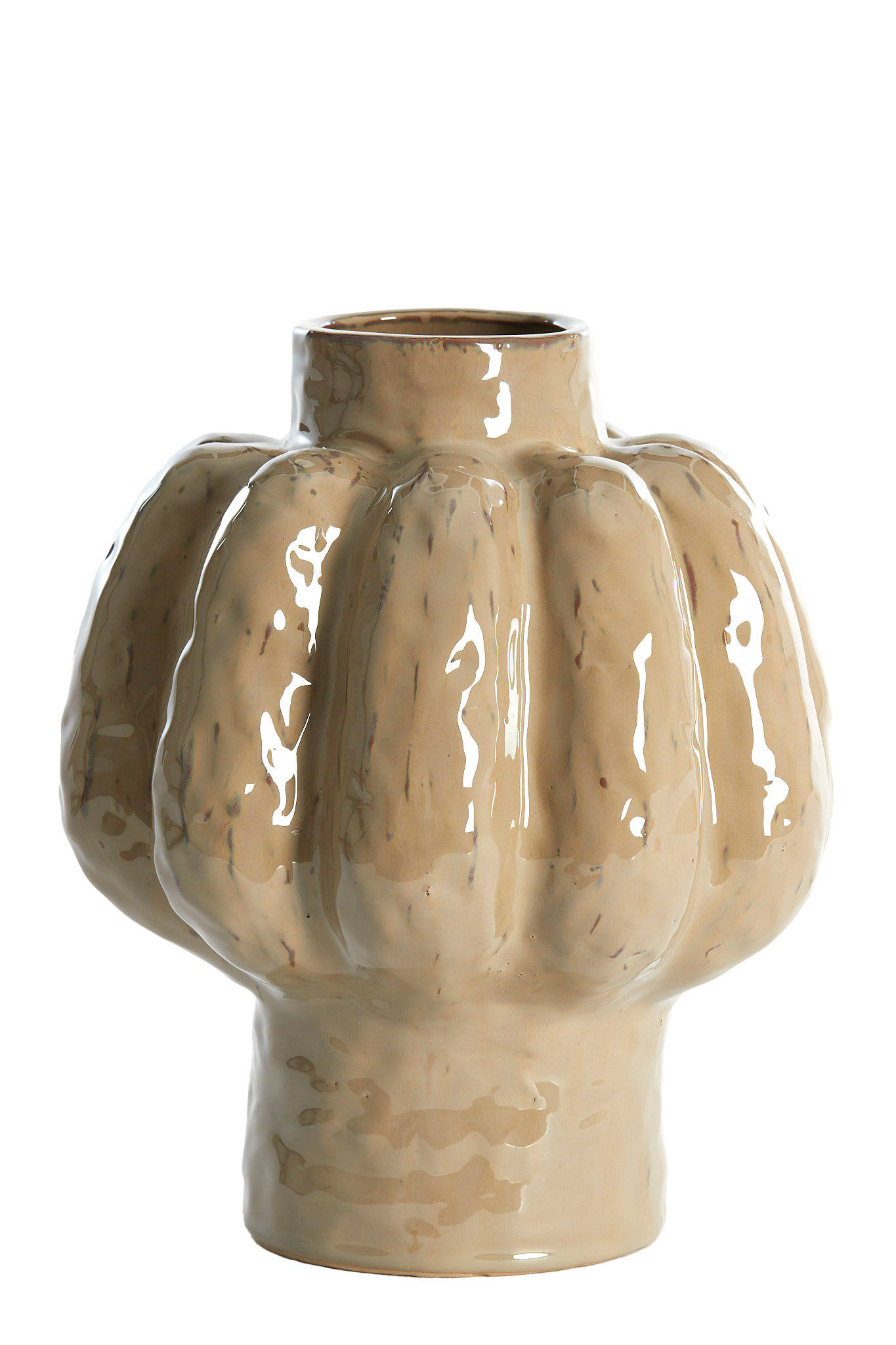 5733027 | Vaas deco Ø25x29 cm ALIVERI - keramiek taupe | Light & Living