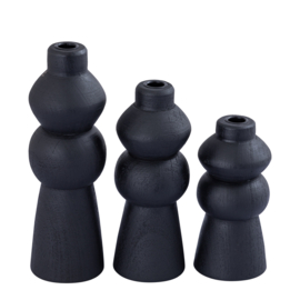 719746 | Emmie candleholder cone M - mango wood black | PTMD 