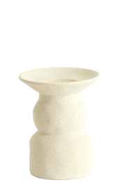 6079843 | Kandelaar Ø12,5x15 cm ATRANI - mat crème | Light & Living