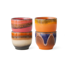 ACE7312 | 70s ceramics: coffee cups, java (set of 4) | HKliving 