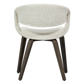 377505-NB | Yossi eetkamerstoel - naturel met houten poot donkerbruin | WOOOD