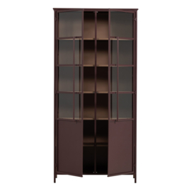 375041-O | Exhibit XL 2-drs vitrinekast - metaal bordeauxrood | WOOOD