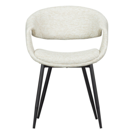 377505-NZ | Yossi eetkamerstoel - naturel met metalen poot zwart | WOOOD