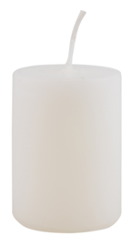 7406-01 | Pillar candle - white Ø:4 H:6 | Ib Laursen 