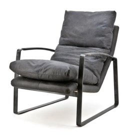  92090 | Fauteuil Lex - antraciet vintage leer | Eleonora