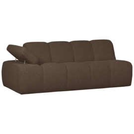 377456/7-BM | Mojo 2-zits element met arm (links of rechts) - bouclé bruin melange | WOOOD