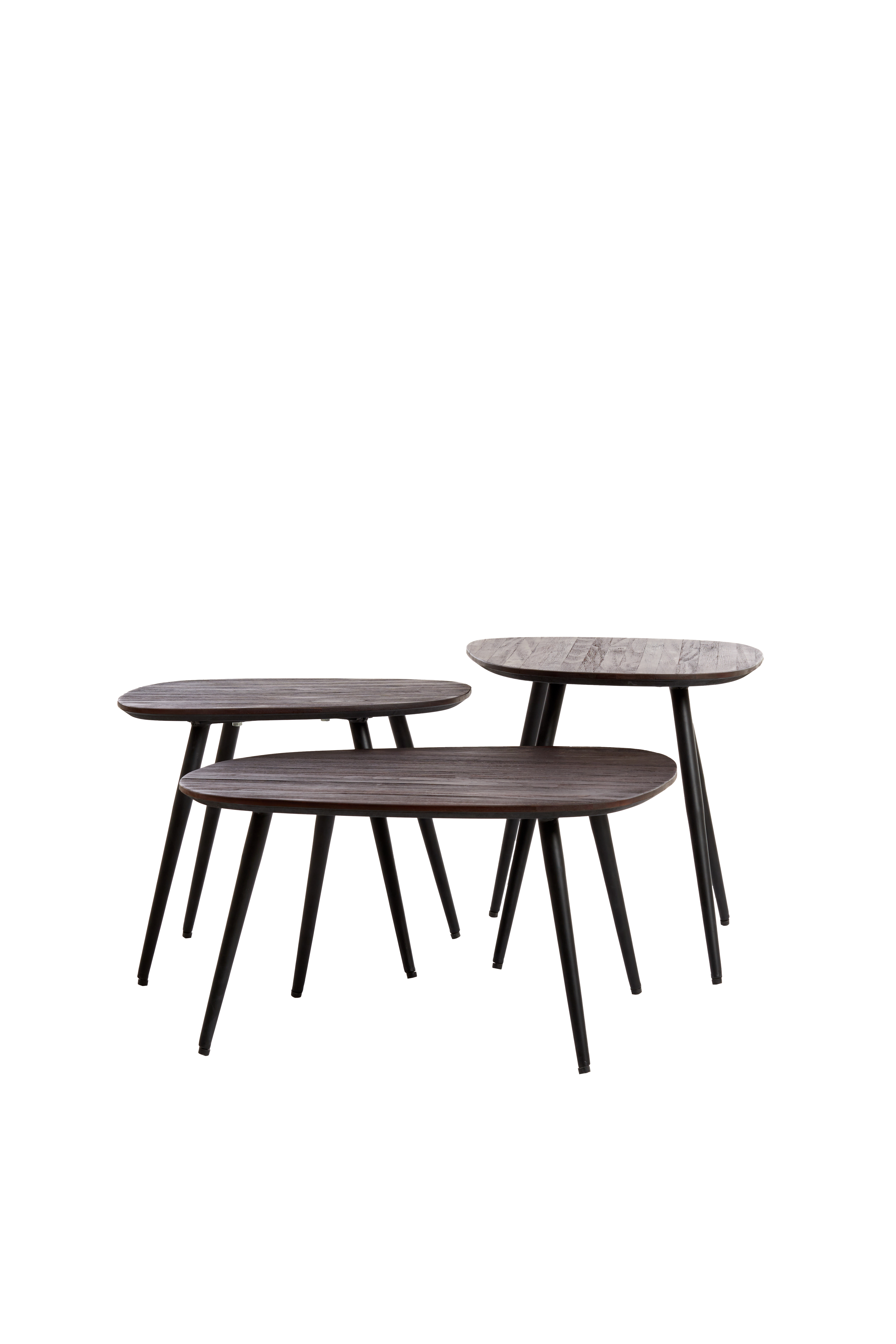6795183 | Salontafel VIEJO set/3 - bruin/zwart | Light & Living
