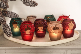 735559 | Amith glass acorn tealight - beige | PTMD