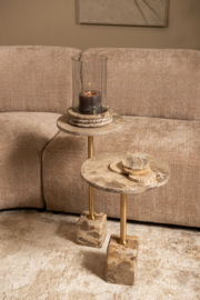733124 | Ebe sidetable low - beige marble | PTMD