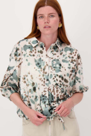  Blouse met gevlekte print - kit/zwart/silver blue | Zusss