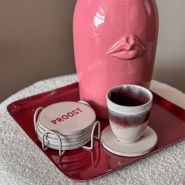 OZ3309 | Set van 6 onderzetters met rekje - proost | HomeBound by KY