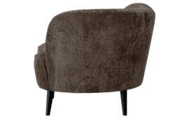 340476-G | Sara lounge fauteuil rechts - grof geweven stof grijs/bruin | WOOOD