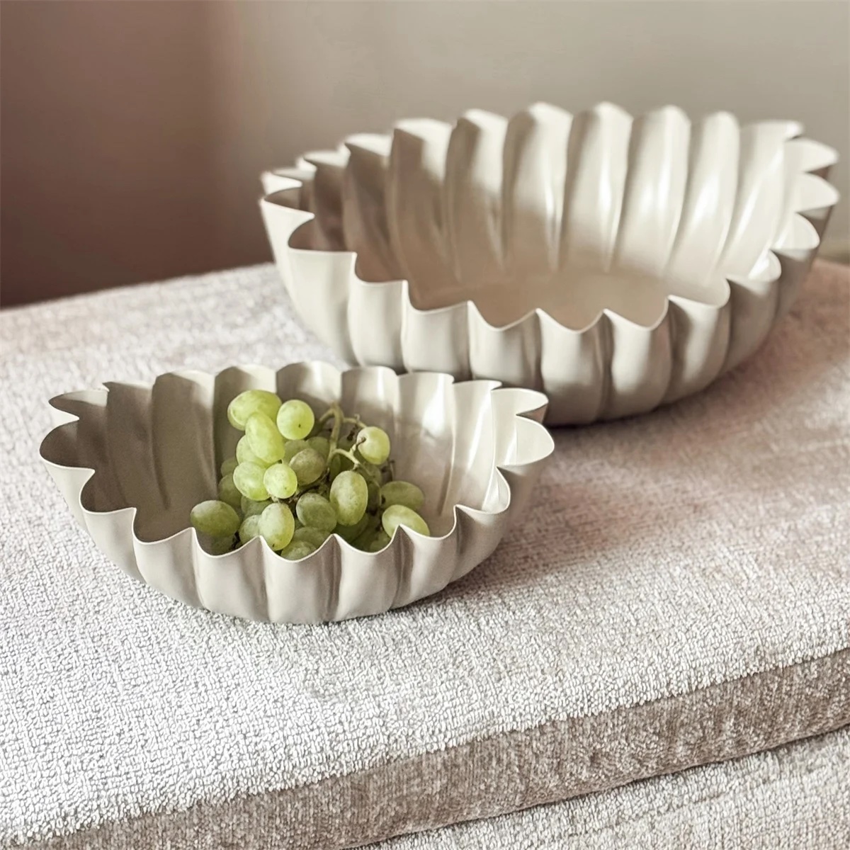 HB7736 | Metalen tray ribbel S - zand | HomeBound by KY