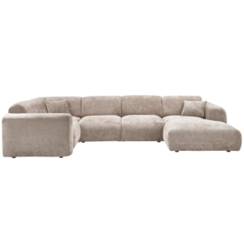 375074-N | Cloud hoekbank links - geweven chenille naturel | WOOOD