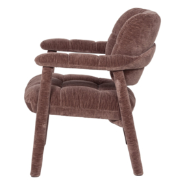 378090-R | Loom draaifauteuil - chenille structuur oudroze | WOOOD