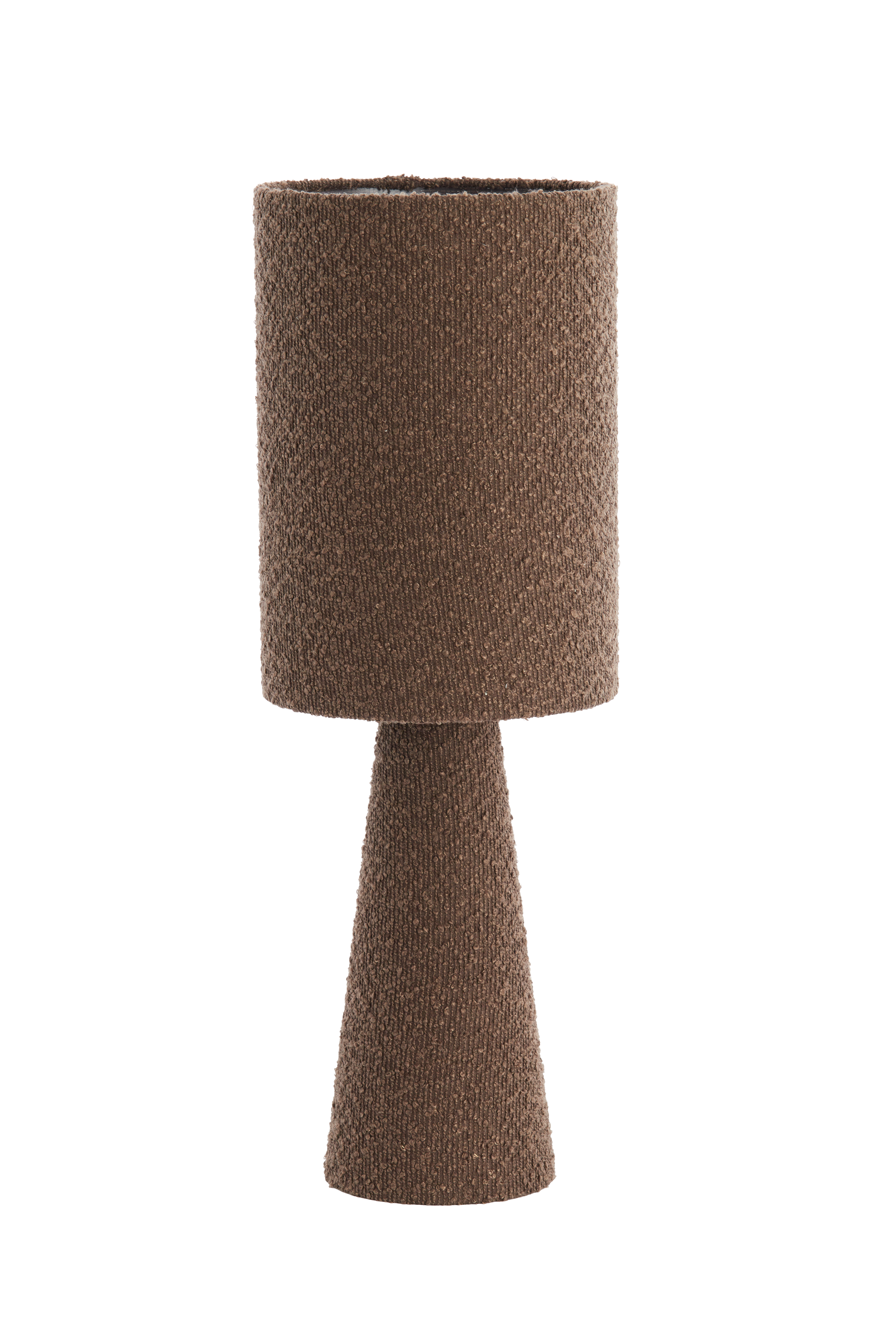 1886064 | Tafellamp Ø20x58 cm MICKY - bouclé bruin | Light & Living