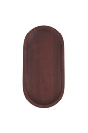 Ovalen stylingbord hout 30x15x4 cm - walnootbruin | Zusss