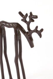 7623187 | Ornament 15x6x25 cm DEER - shiny eggplant | Light & Living - Wordt verwacht!
