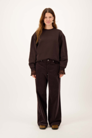 Sweater met tekst - dark choco | Zusss 