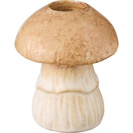 92268-14 | Candle holder mushroom - cream/brown | Ib Laursen