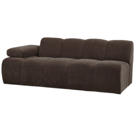 377456/7-B | Mojo 2-zits element met arm (links of rechts) - ribstof bruin | WOOOD