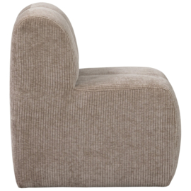 377519-D | Mojo eetbank met rugleuning 84cm - ribstof donkerzand | WOOOD