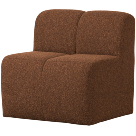 377519-RM | Mojo eetbank met rugleuning 84cm - bouclé roestbruin melange | WOOOD