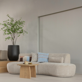 377565-NB | Laon kussens (set van 3) - velvet naturel/blauw | WOOOD