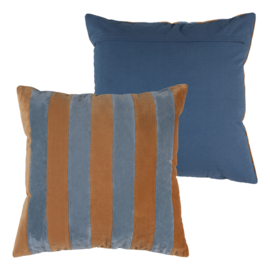 377779-B | Lira kussens (set van 4) - blauw/oranje | WOOOD