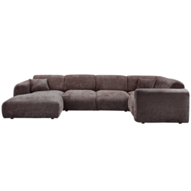 375075-W | Cloud hoekbank rechts - geweven chenille warm bruin | WOOOD