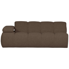 377456/7-BM | Mojo 2-zits element met arm (links of rechts) - bouclé bruin melange | WOOOD