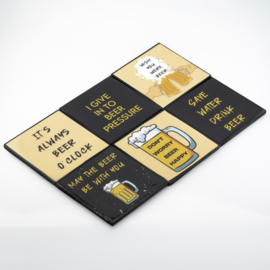 OZ3313 | Set van 6 onderzetters met rekje - beer | HomeBound by KY