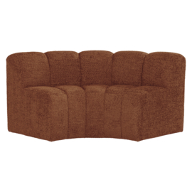 377902-WR | Mojo eetbank half ronde hoek met rugleuning - wollig roestbruin | WOOOD