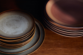  KST0210 | 70s ceramics: side plates, contrast (set of 2) | HKliving - Eind mei weer verwacht!