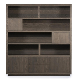 96268 | Kabinet Helsinki 200x220cm 2-delig 4-drs. 2 laden - bruin | Eleonora