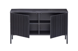 373472-Z | New Gravure - tv-meubel 100 cm - grenen zwart [fsc] | WOOOD Exclusive
