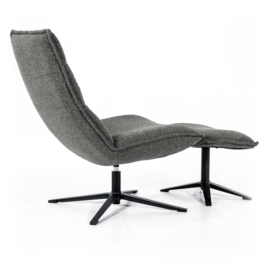  95591 | Fauteuil Marcus met voetenbank - antraciet baquer | Eleonora